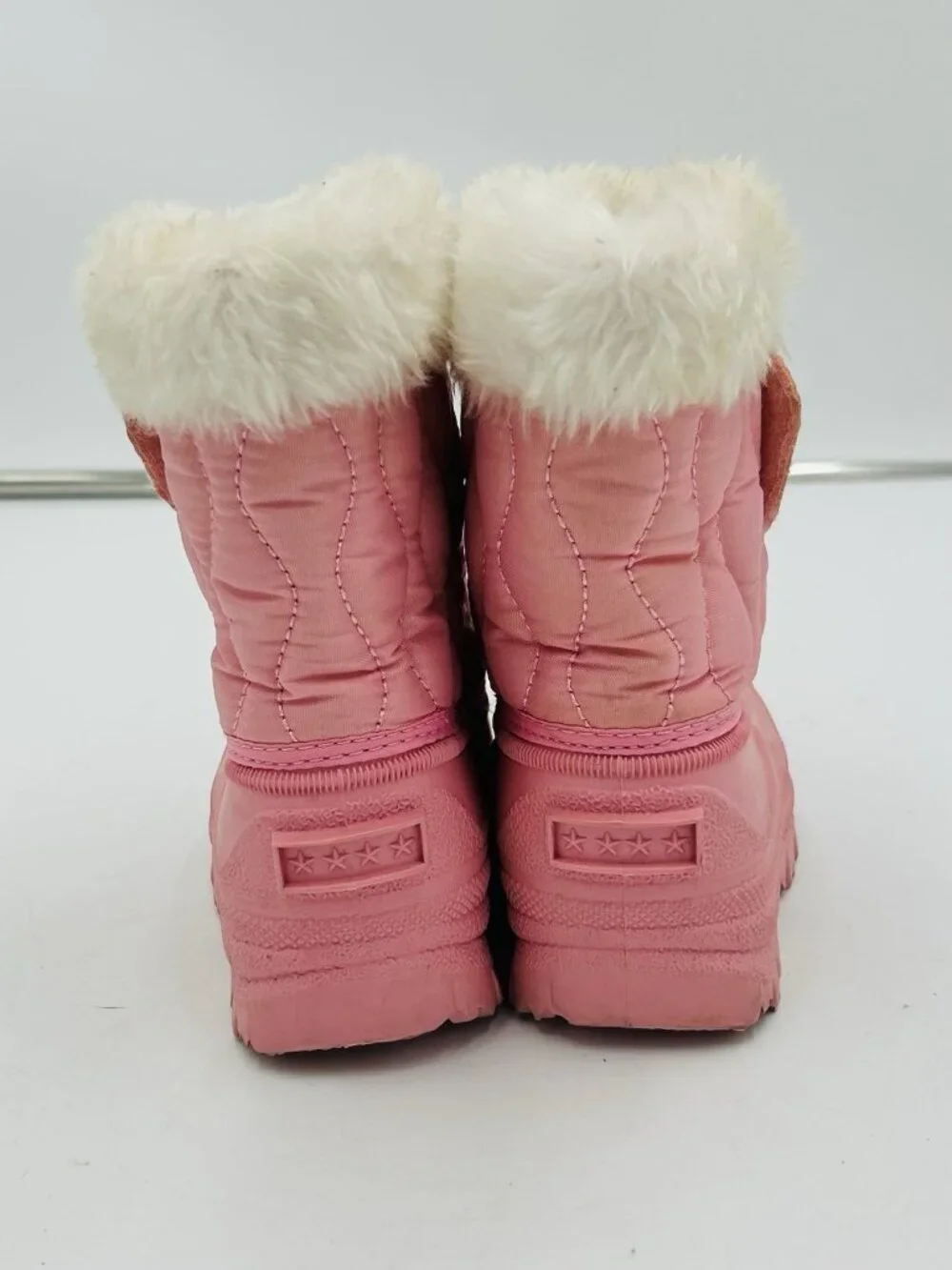Toddler Pink Snow Boots Size 5 Pull On Insulated Sherpa Lined